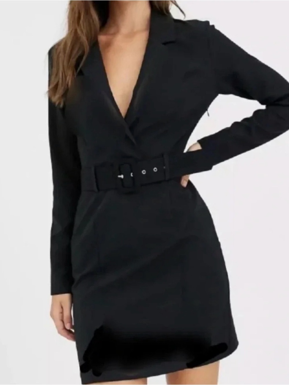 Jason Wu Black Faux Suede Belted Wrap Dress Size Small